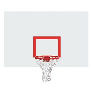 42 rectangular steel backboard with target basketball backdrops