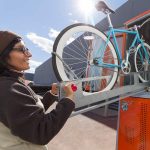 two tier bike locker lift assist tray