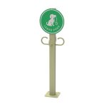 leash check with signage aluminum sign natural color
