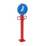 leash check with signage hdpe sign playful color