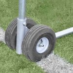 portable practice football goal high school and collegiate front wheels