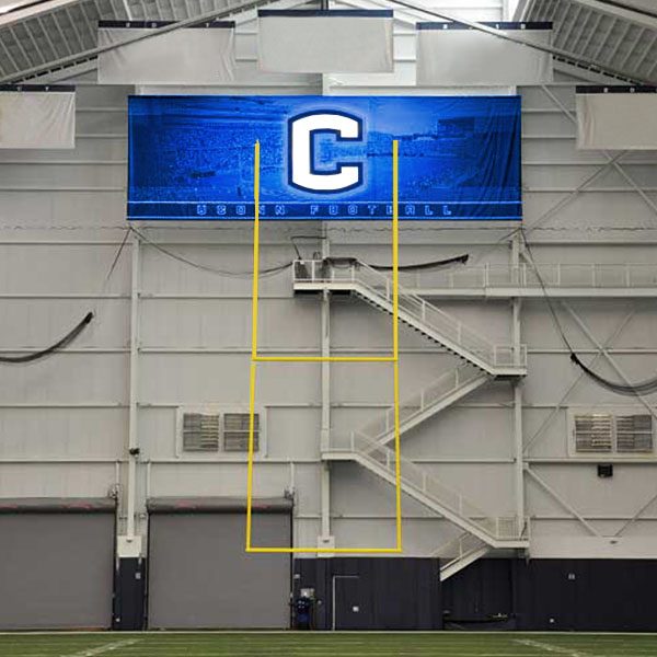 retractable ceiling suspended football goal post