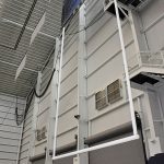 suspended football goal post white powder coat