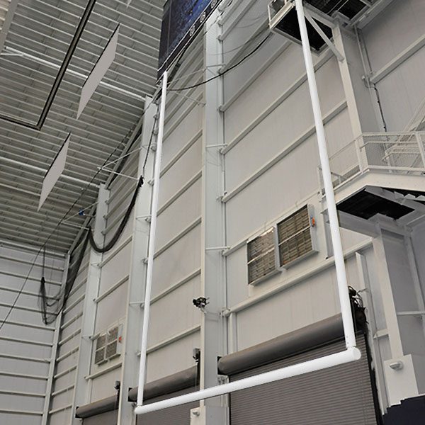 suspended football goal post white powder coat
