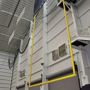 suspended football goal post zinc yellow powder coat
