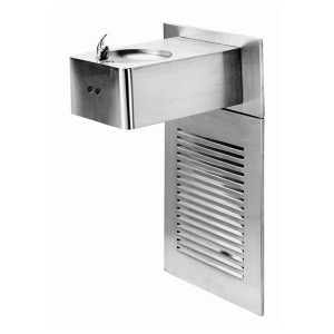 wall mounted sensor operated and refrigerated stainless steel drinking fountain