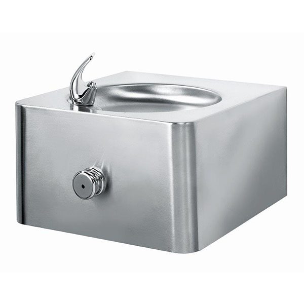 7x12 stainless steel wall mounted drinking fountain push button operated
