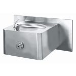 7x12 stainless steel wall mounted drinking fountain push button operated with back plate
