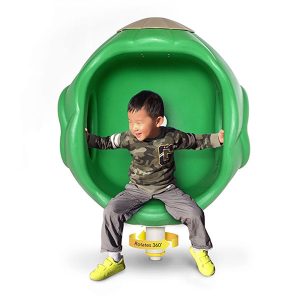 cozy pod spinner green color freestanding play structure