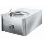 stainless steel wall mounted drinking fountain push button operated and 18in extension
