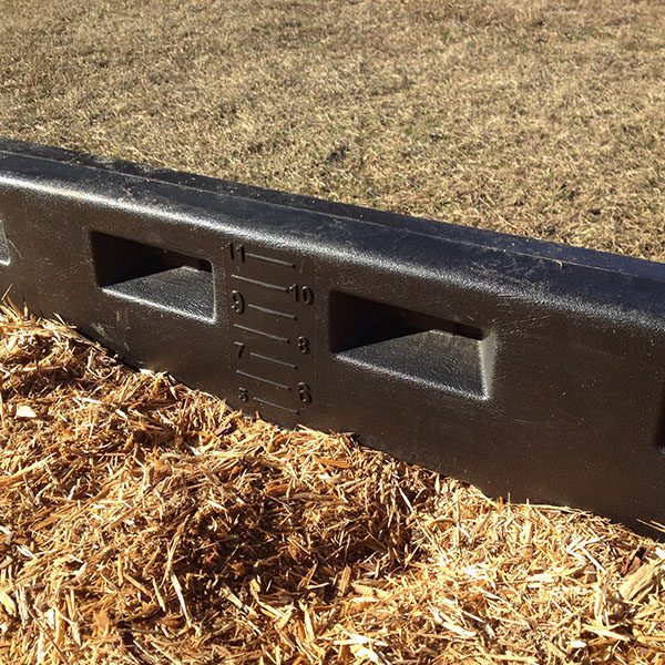 8 inch plastic playground border with spike with surfacing guide