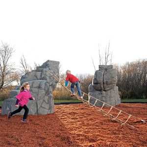 mount mckinley granite climbing boulders set with net for playground