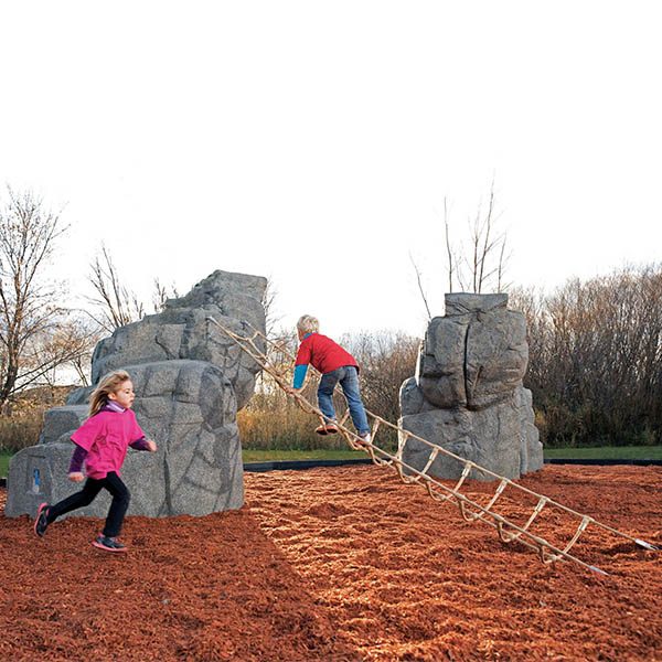 mount mckinley granite climbing boulders set with net for playground