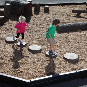 playground stepping tree slices set