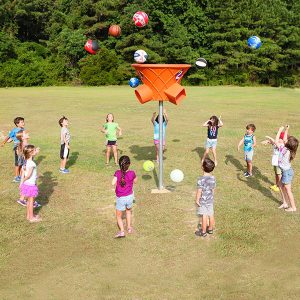 triple shoot playground funnel ball game