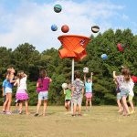 triple shoot playground funnel ball game multiple children playing
