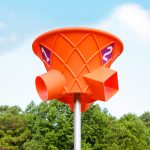 triple shoot playground funnel ball game orange