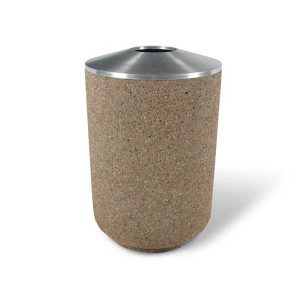 35 Gallon Round - Concrete Trash Receptacle