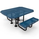 octagon rolled portable table 46in punched steel 2