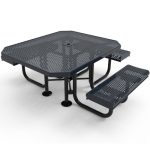 octagon rolled portable table 46in punched steel 3