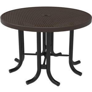 round patio table 46in punched steel