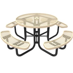 round portable table 46in expanded metal