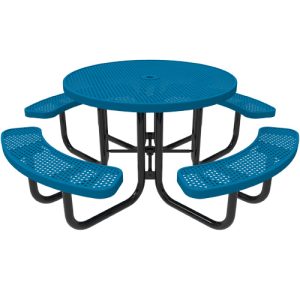 round portable table 46in punched steel