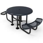 round solid top table 46in expanded metal 2