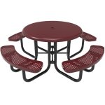 round solid top table 46in punched steel