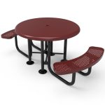 round solid top table 46in punched steel 2