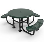 round solid top table 46in punched steel 3
