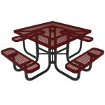 square portable picnic table expanded metal
