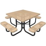 square portable picnic table punched steel