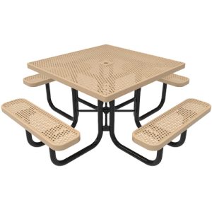 square portable picnic table punched steel