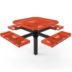 octagon pedestal table expanded metal inground
