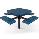 octagon pedestal table punched steel inground