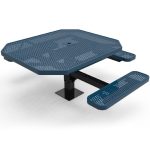 octagon pedestal tables 3 punched steel surface