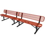 rectangular bench with back 10ft em portable