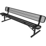 rectangular bench with back 8ft em portable