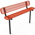 rectangular bench with back em inground