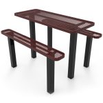 rectangular independent pedestal table 6ft em inground