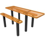 rectangular independent pedestal table 8ft em inground orange