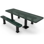 rectangular independent pedestal table 8ft ps surface green