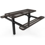 rectangular pedestal table 6ft double expanded metal inground
