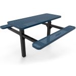 rectangular pedestal table 6ft double punched steel inground