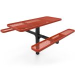 rectangular pedestal table 6ft expanded metal inground