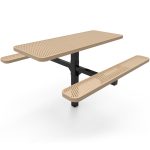 rectangular pedestal table 6ft punched steel inground