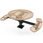 round pedestal tables 2 expanded metal surface