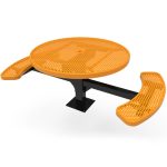 round pedestal tables 2 punched steel surface