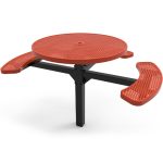 round pedestal tables 3 punched steel inground